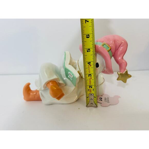 Goblin & Ghoul Halloween Ghost Figurine Reading Book – Pink Hat, Star Accent - Picture 5 of 5